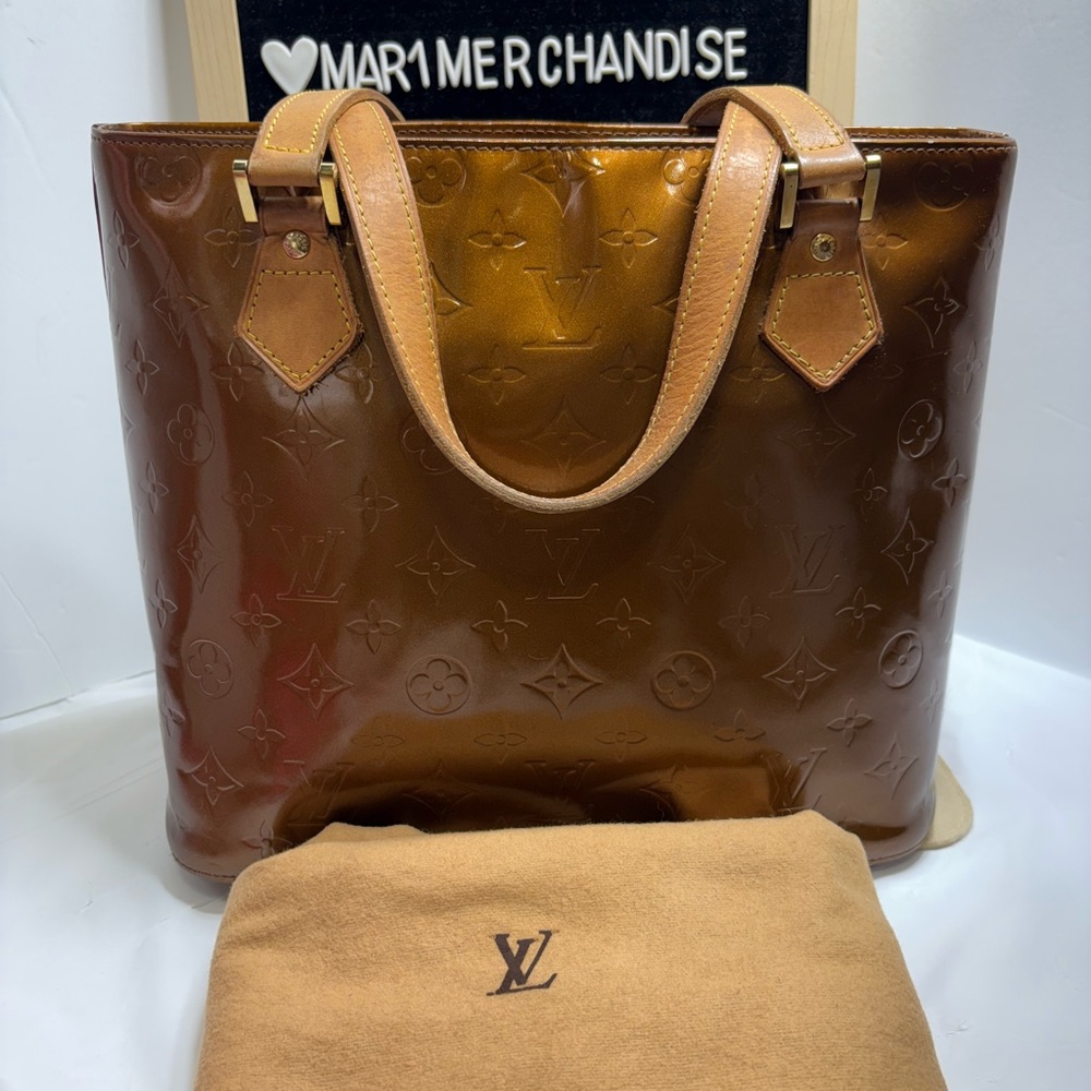 Louis Vuitton Shiny Tan Monogram Tote
